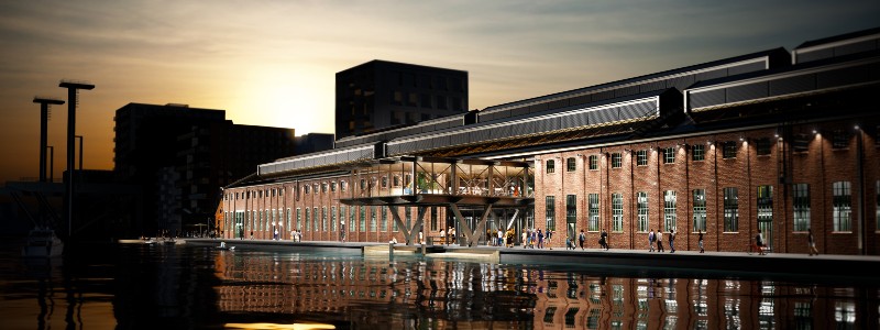 Van Gendt Hallen - Render Zijaanzicht VOC-Kade - Credits_ Braaksma & Roos